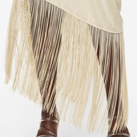 BNWT H&M One Shoulder Dress Fringe Trim Sz M - Picture 4 of 5